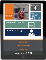 Responsive web design on tablet for Hancock Health