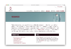 Interior page web design for MW Dentistry
